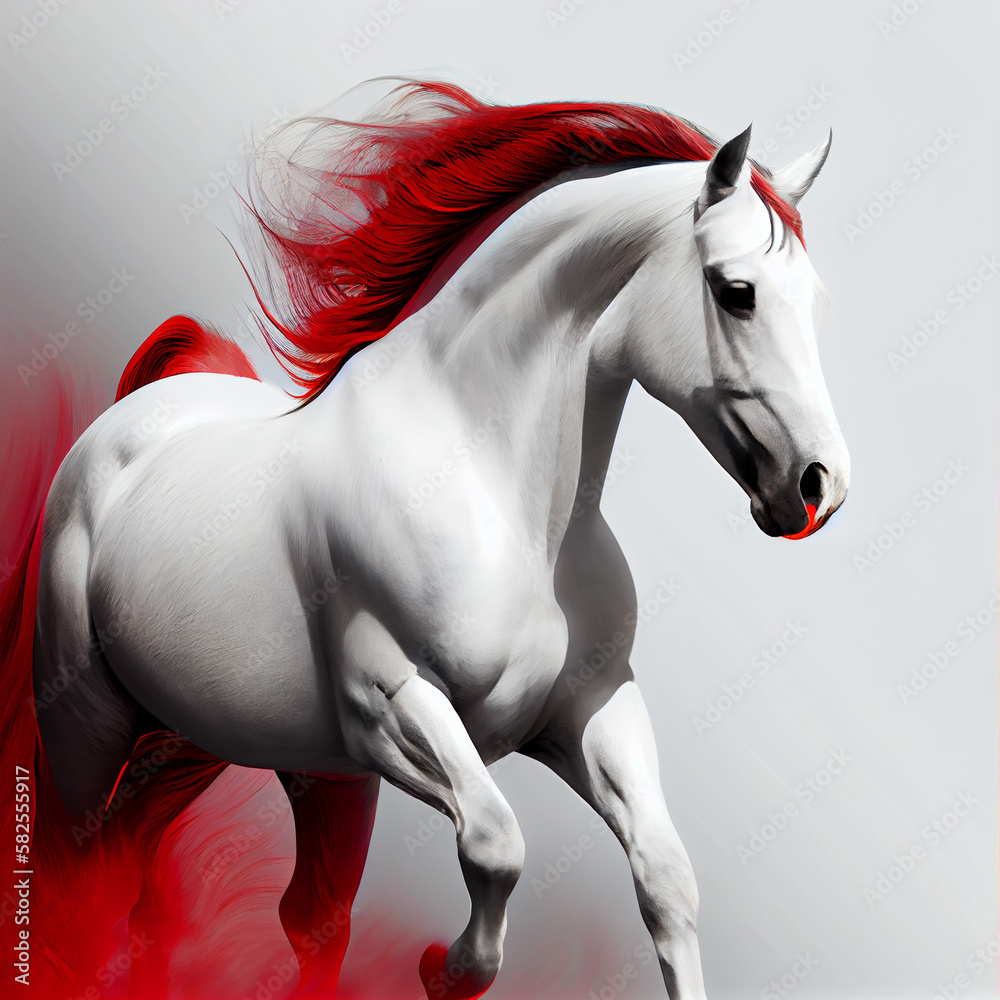 Naklejka premium horse white background hd upscale