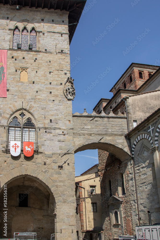 medieval town hall palace at Pistoia , Tuscany, Italy,