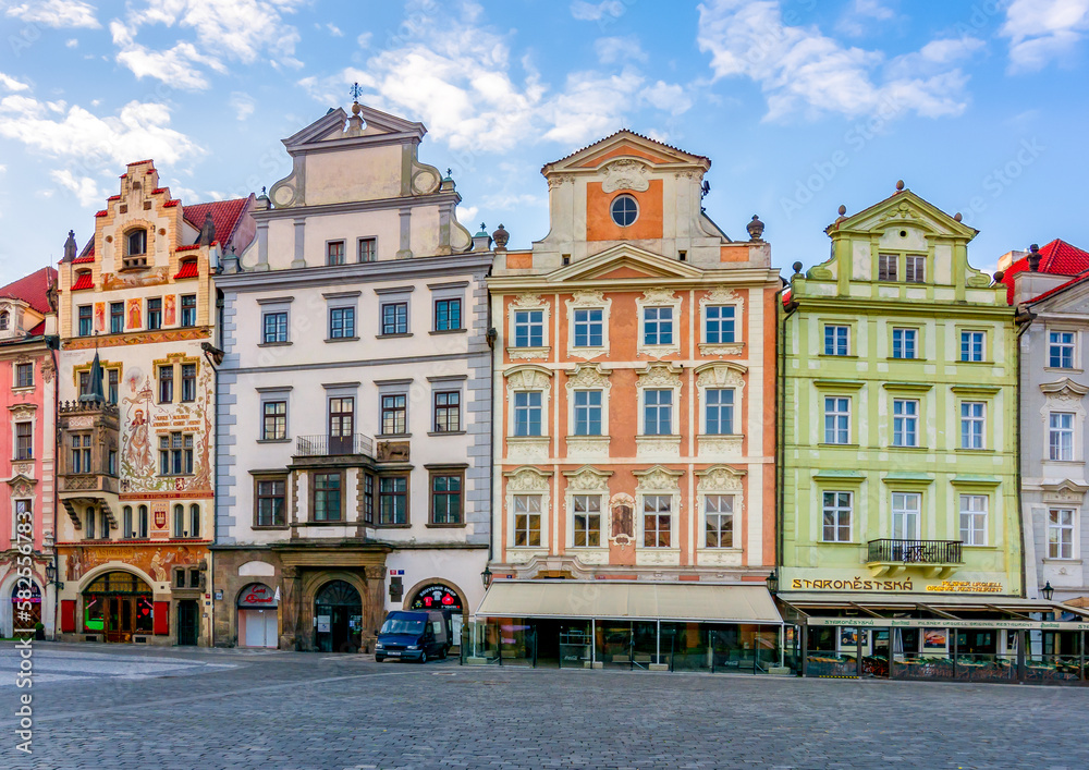 Colorful houses on Old Town square, Prague, Czech Republic