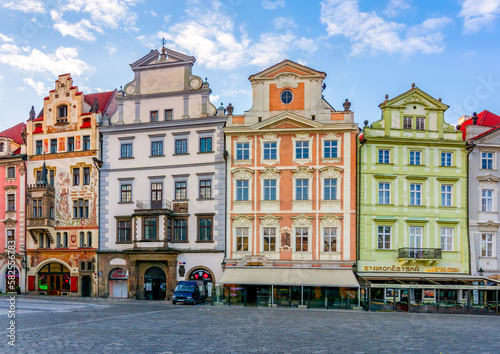 Colorful houses on Old Town square, Prague, Czech Republic