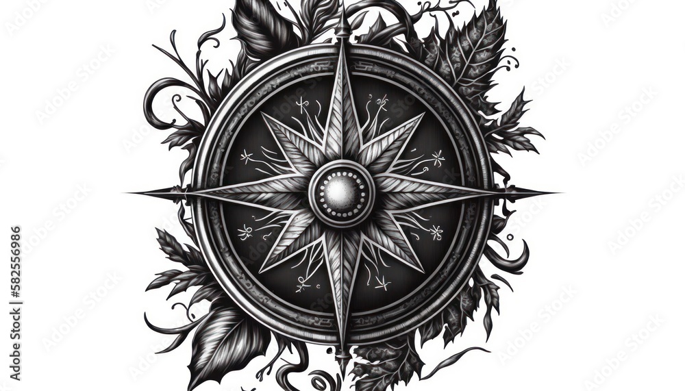 intricate compass rose