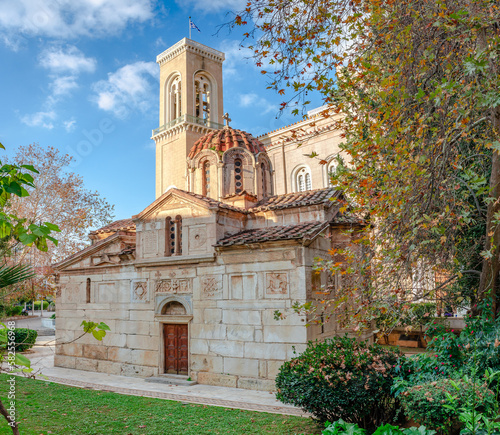 The Little Metropolis (formally the Church of St Eleutherios), a Byzantine-era church located next to the Metropolitan Cathedral of Athens, in Mitropoleos square, Athens, Greece. photo