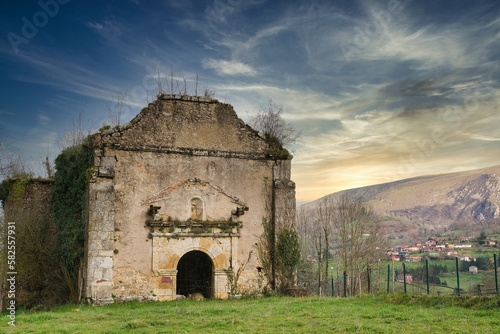 San Cipriano church ruins, Infiesto, Pilona municicpality, Asturias, Spain photo