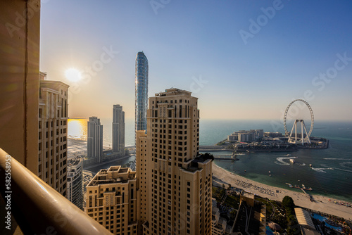 Photography Arial view of dubai eye