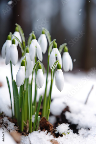 Snowdrop flower pictures showcase the delicate and elegant white flowers of the Galanthus plant. These images are a beautiful representation of winter and the arrival of spring.  © Asa