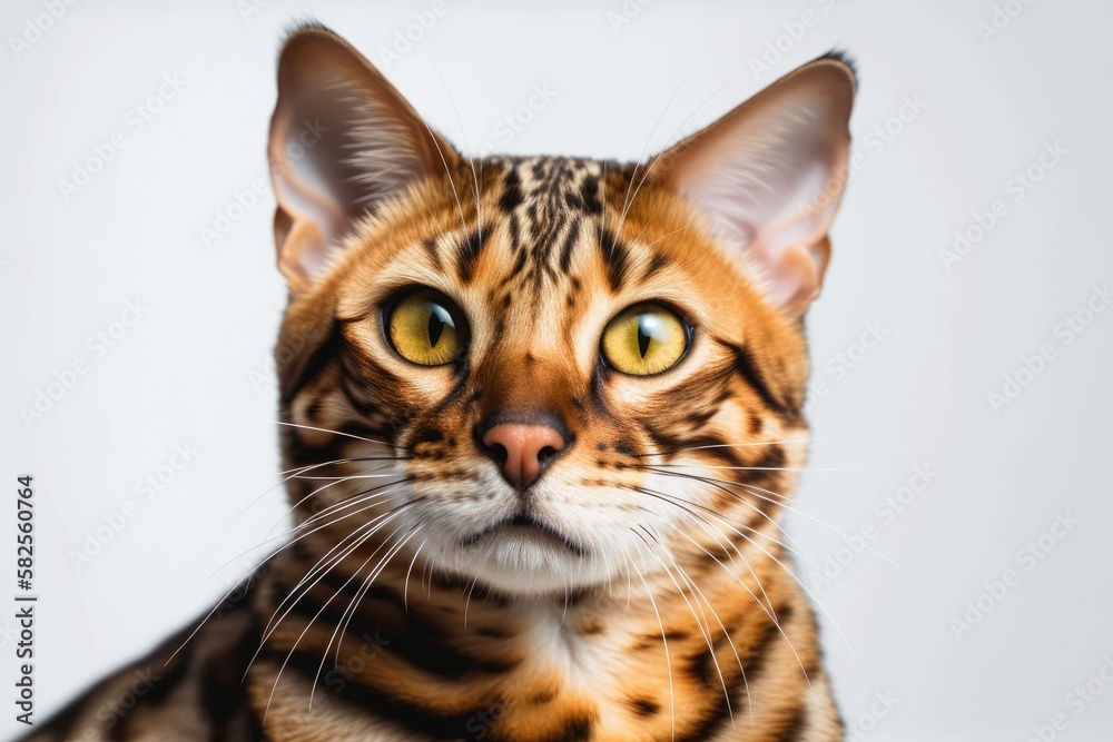 Bengal cat with text space. Generative AI