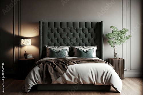 Sophisticated and Minimalistic Bedroom Interior with Luxurious Touches
