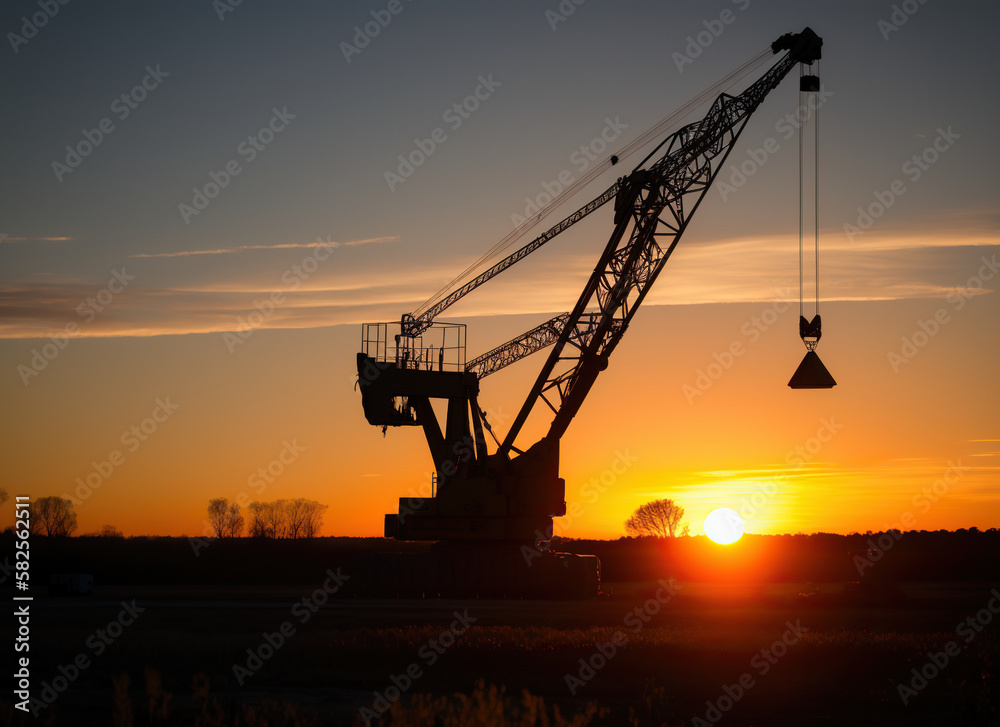 crane sunset Generative AI