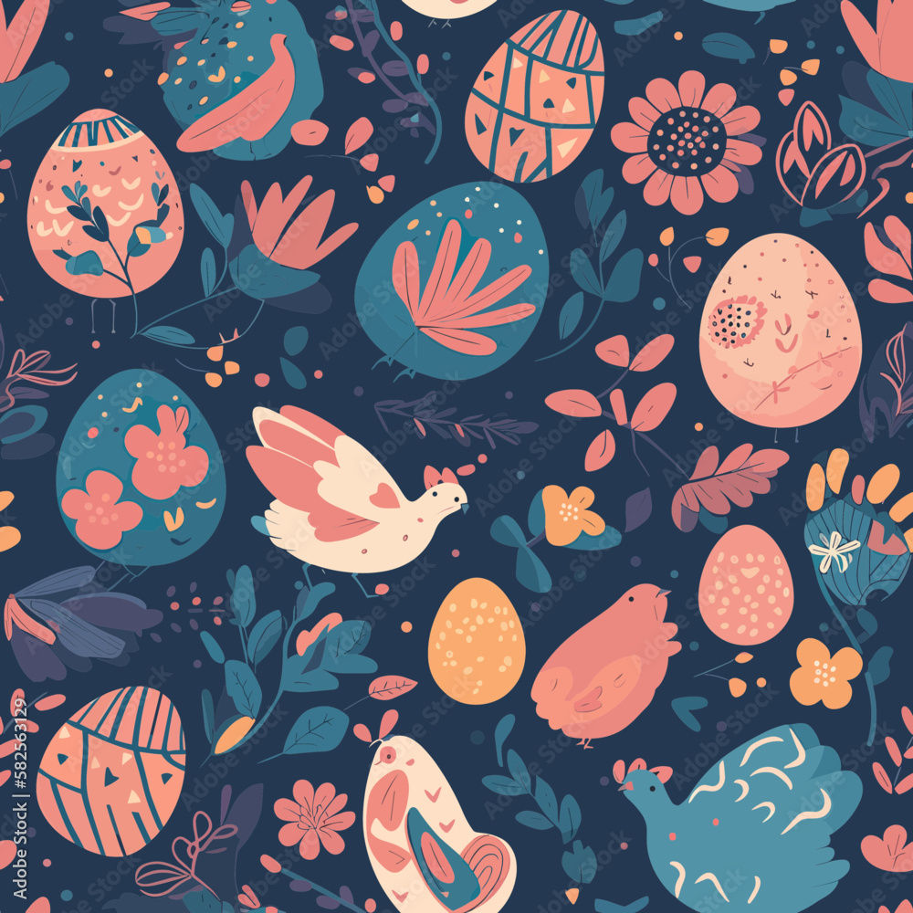 Easter Pattern. Seamless Tileable. Editable Vector Art Easter Pattern. Seamless Tileable. Editable Vector Art