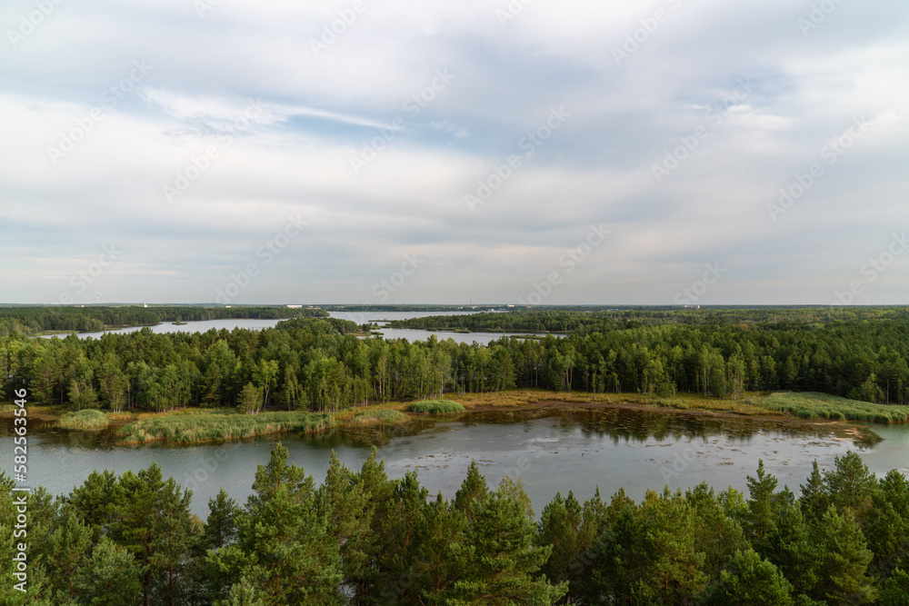 Beautiful landscape of nature. Winding rivers and lakes Sentenfberg. Germany.