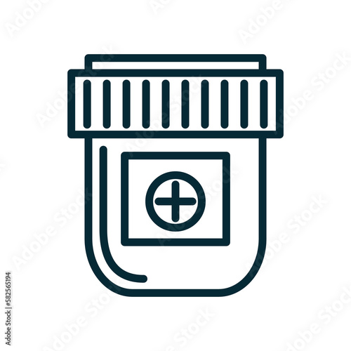 png image icon of a bottle with capsules on transparent background