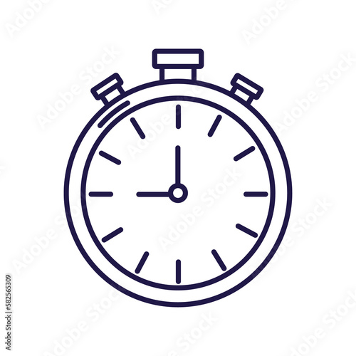 png image of stopwatch icon in lines with transparent background