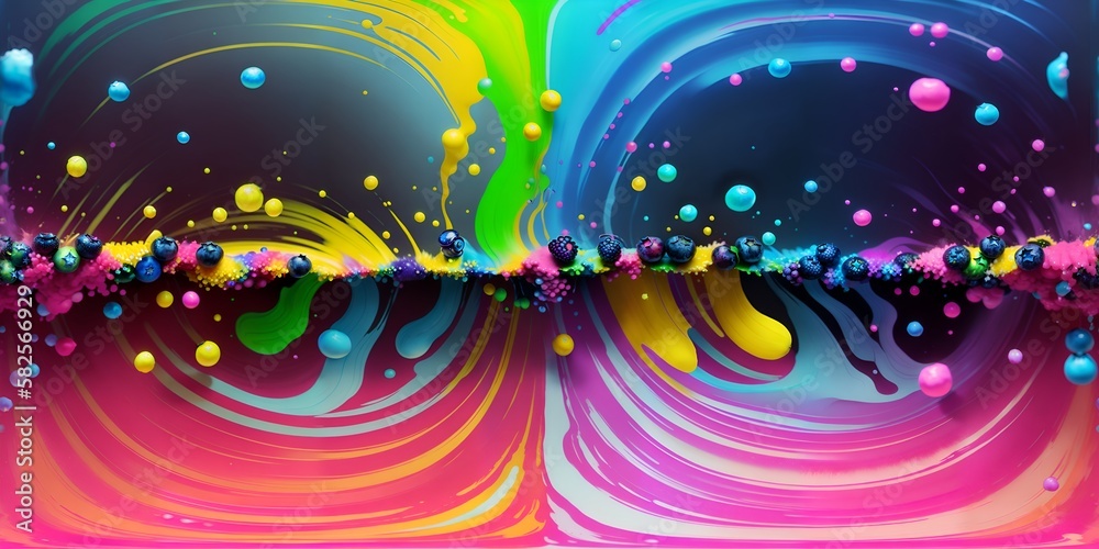 A colorful abstract painting with lots of bubbles A colorful abstract painting with lots of bubbles