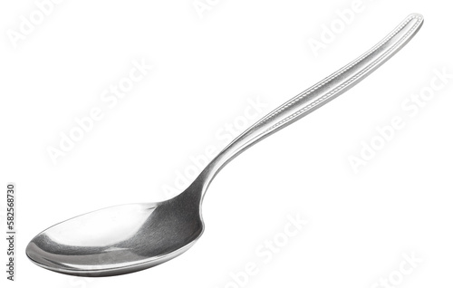 Silver or steel spoon cut out photo