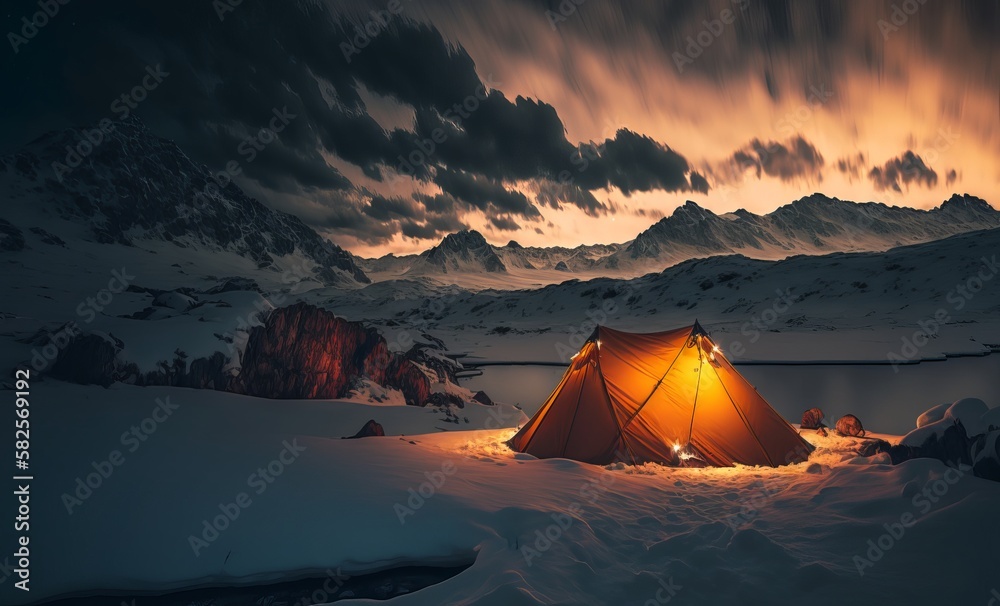 Experience nature's beauty with winter camping in the mountains