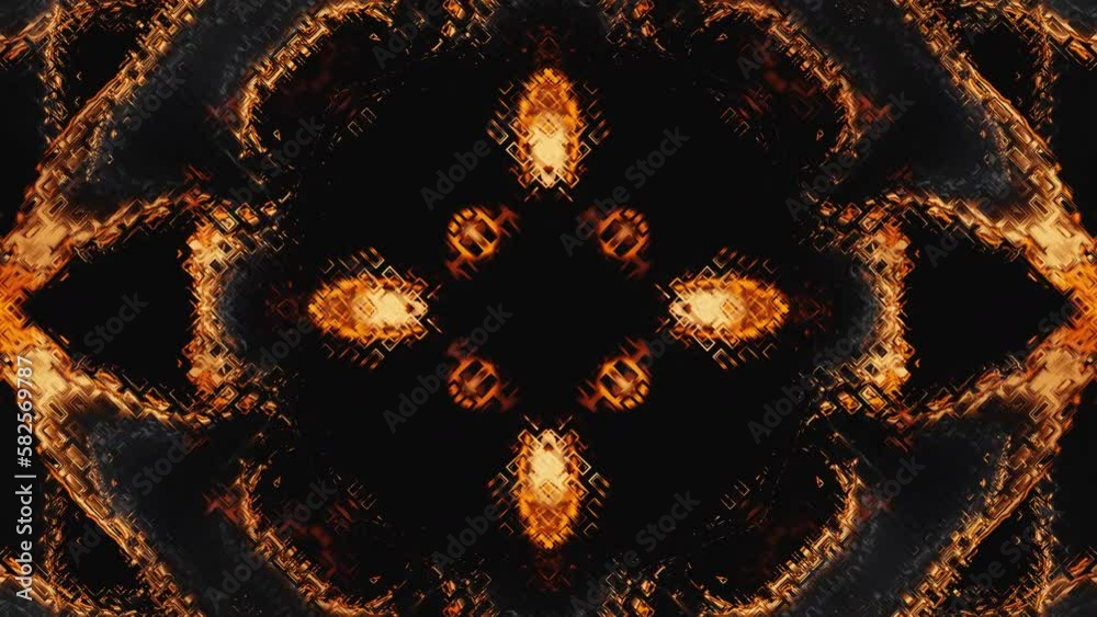 Abstract flower flame kaleidoscope dj loop animation background