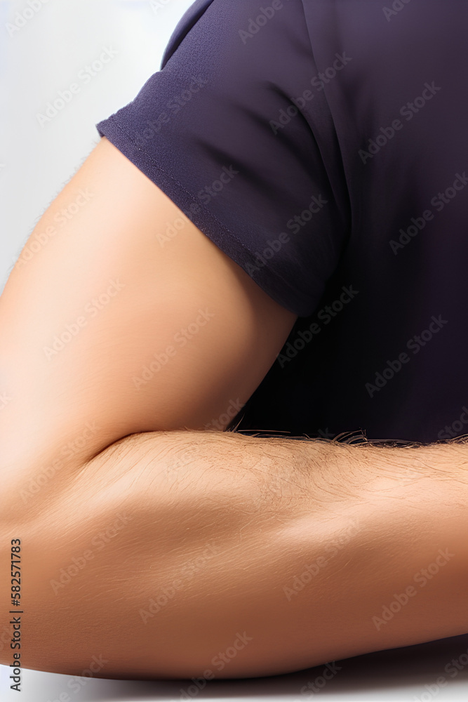 Male triceps. People, healthcare and beauty concept. generative AI Male triceps. People, healthcare and beauty concept. generative AI