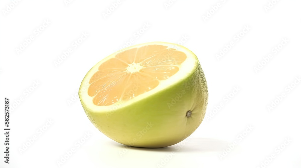 Pomelo fruit isolated on white background created with generative AI technology Pomelo fruit isolated on white background created with generative AI technology