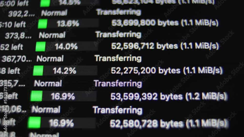 upload or download speed from server, internet connection, big data, megabye per second, FTP SFTP security