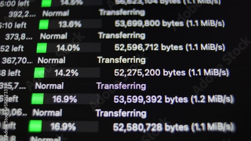 upload or download speed from server, internet connection, big data, megabye per second, FTP SFTP security