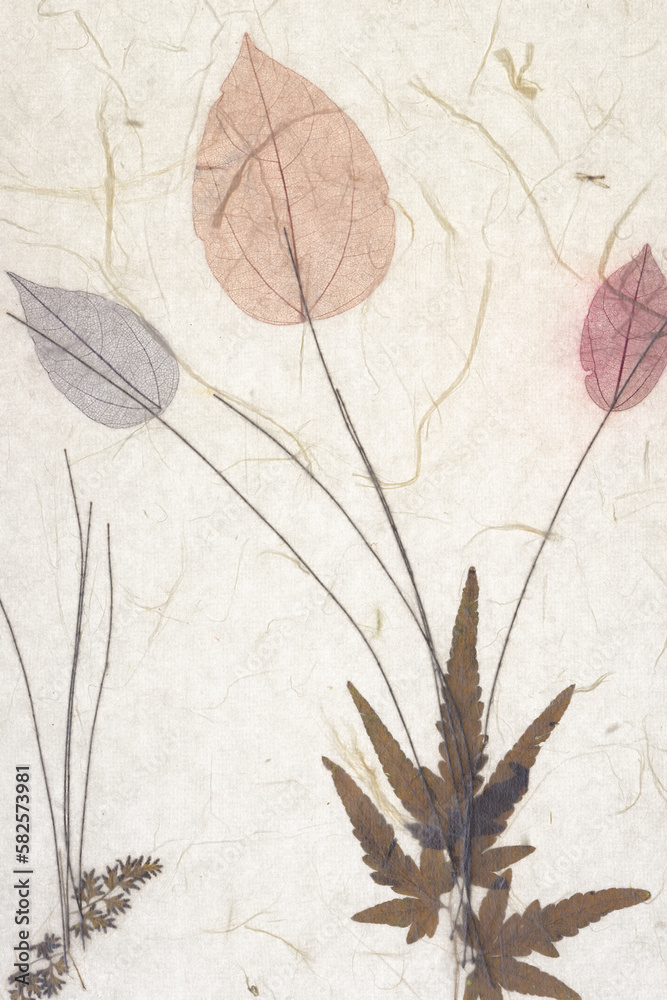 Naklejka premium decorative scrapbook paper with dried florals