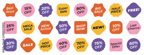 sale stickers label tags set