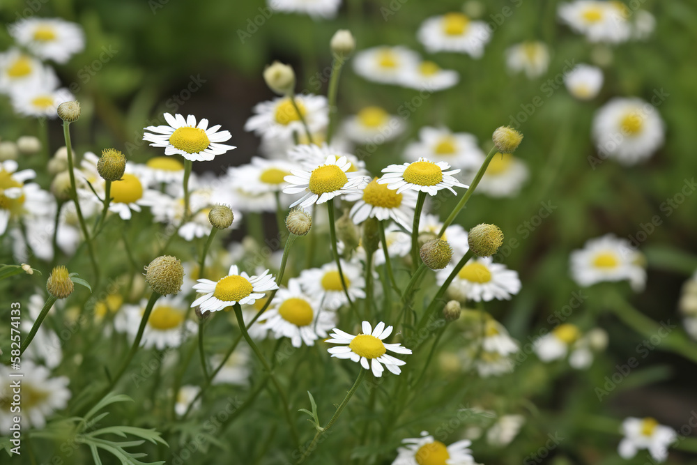 Camomile herb pictures showcase the dainty and charming flowers of the Matricaria chamomilla plant. Camomile herb pictures showcase the dainty and charming flowers of the Matricaria chamomilla plant.