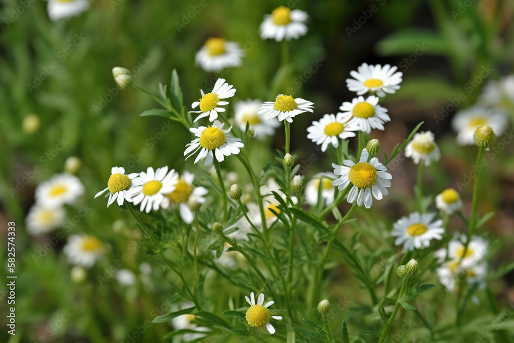 Camomile herb pictures showcase the dainty and charming flowers of the Matricaria chamomilla plant. Camomile herb pictures showcase the dainty and charming flowers of the Matricaria chamomilla plant.