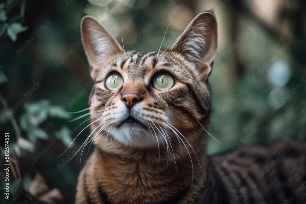 Fototapeta premium Cats communicate with humans through a sophisticated system that includes hundreds of sounds. Generative AI