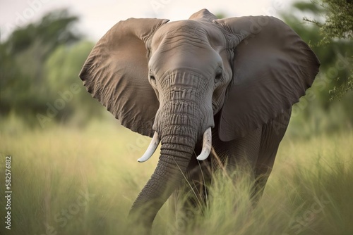 Mighty African Elephant, created with Generative AI technology