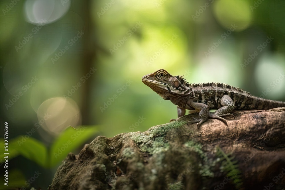 Obraz premium Unique Draco Lizard, created with Generative AI technology
