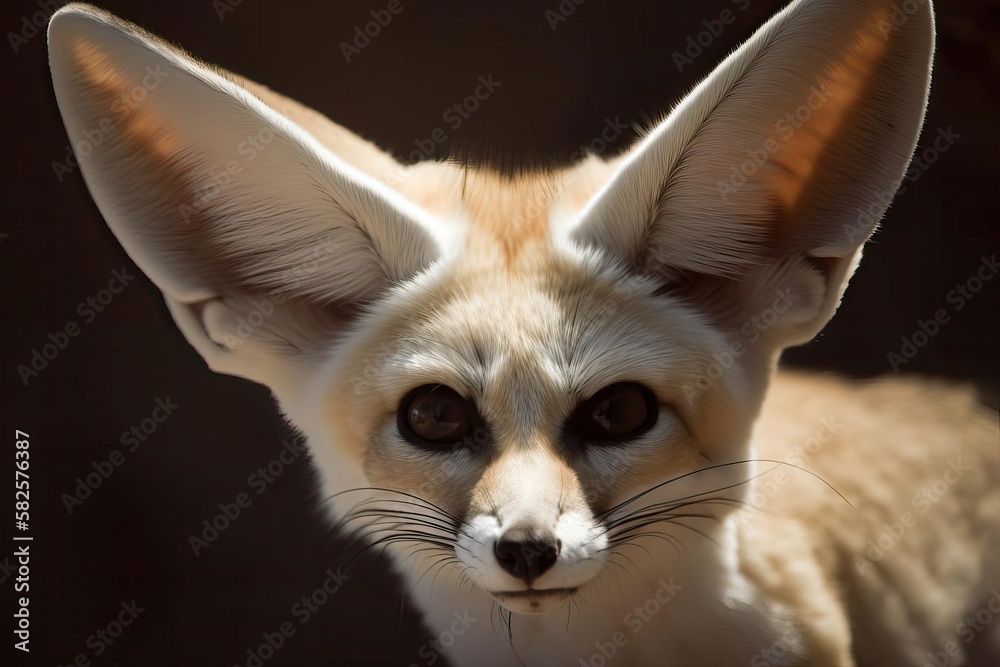 Obraz premium Adorable Fennec Fox, created with Generative AI technology