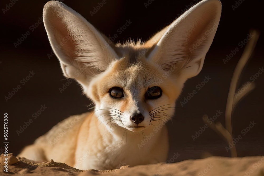 Obraz premium Adorable Fennec Fox, created with Generative AI technology