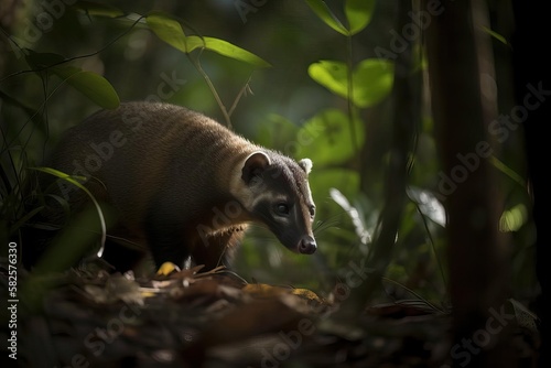 Curious Coati, created with Generative AI technology photo