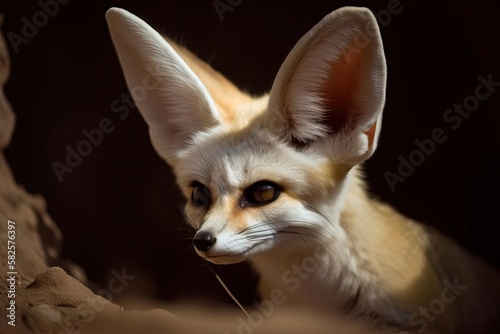 Adorable Fennec Fox  created with Generative AI technology