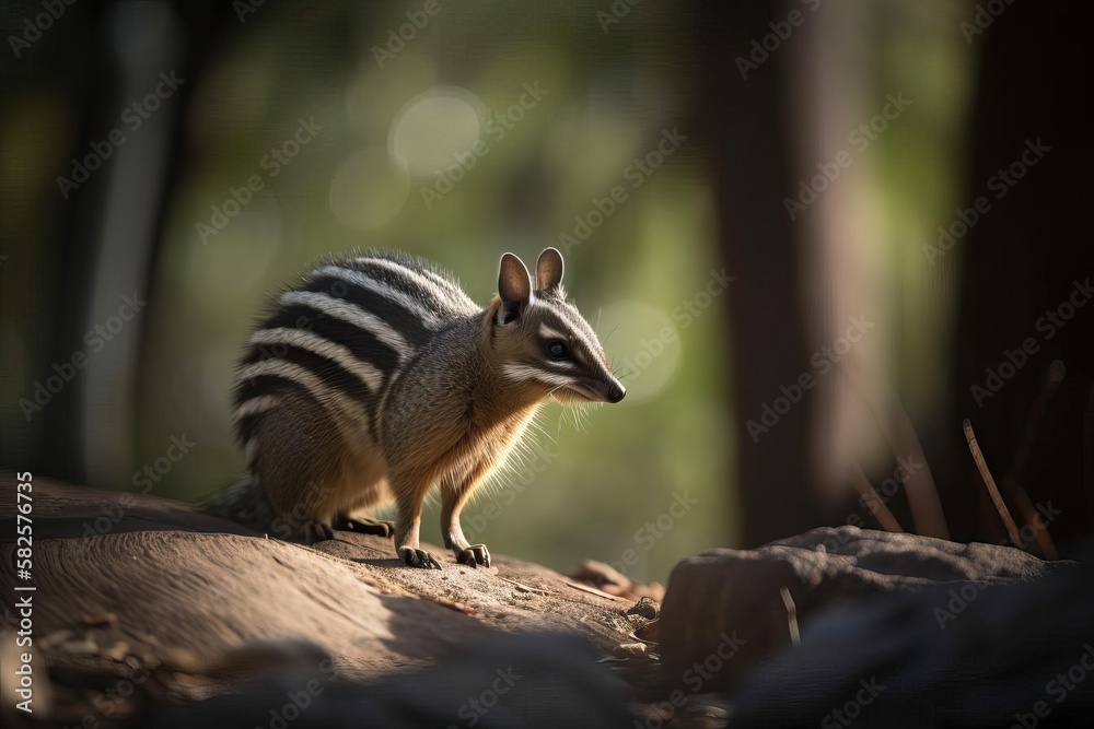 Obraz premium Adorable Numbat in the Australian Bush, created with Generative AI technology