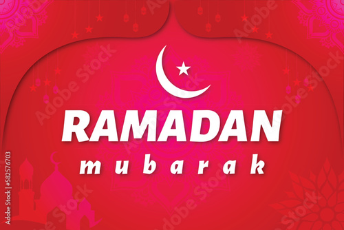 Ramadan Mubarak template background design  © Anik993