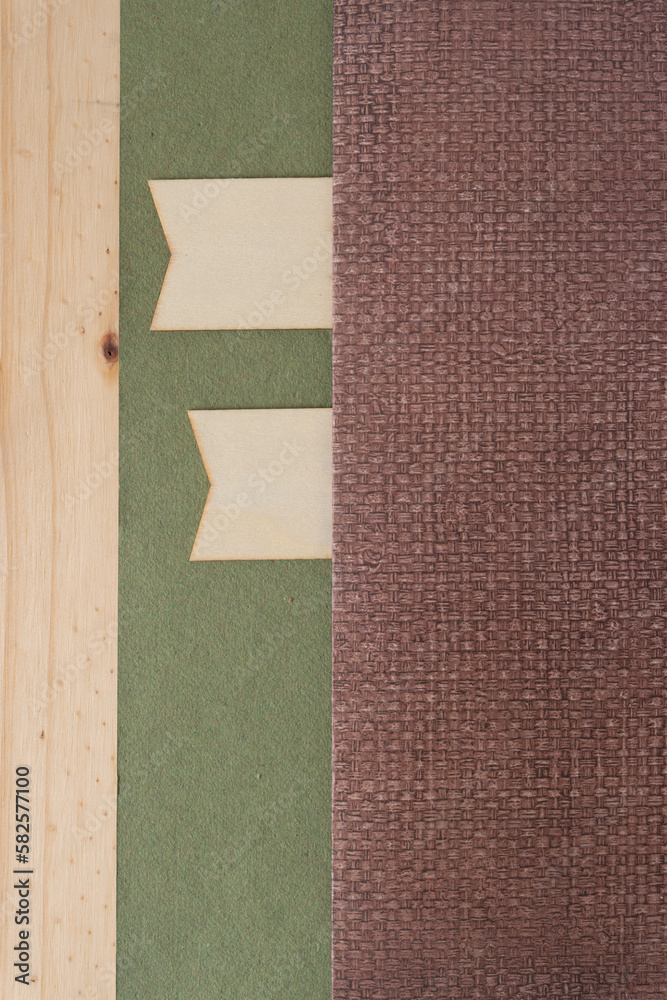 Fototapeta premium relatively retro paper and wood background with objects