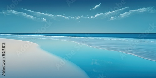 calm blue background with gentle waves promoting relaxation and tranquility, concept of Serene atmosphere and soothing vibes, created with Generative AI technology photo