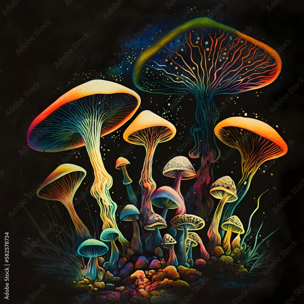 mushrooms in the forest mushrooms in the forest
