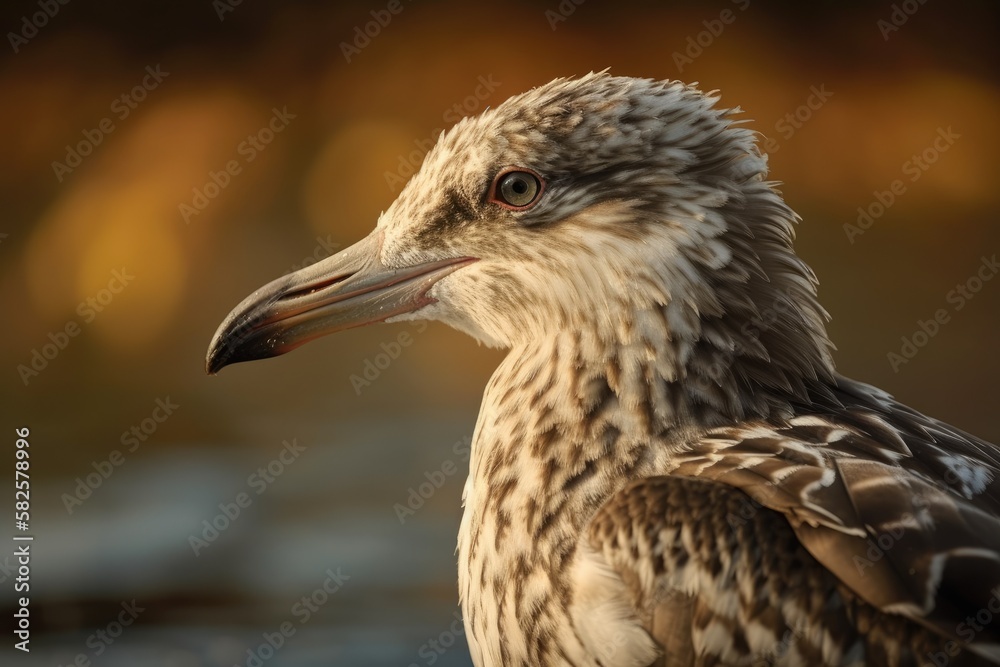First winter for a young herring gull. Generative AI First winter for a young herring gull. Generative AI