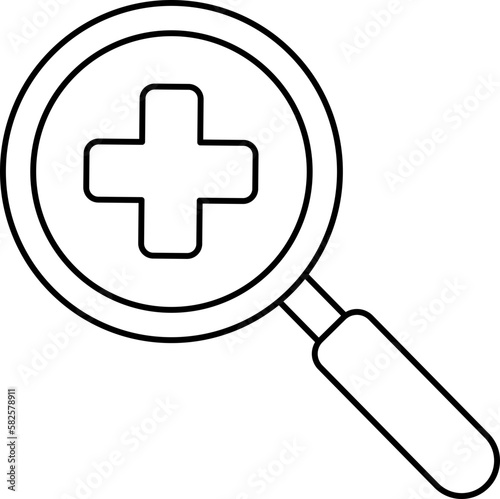 Magnifying Search Medical Hospital Emergency Rescue Find Help LIne