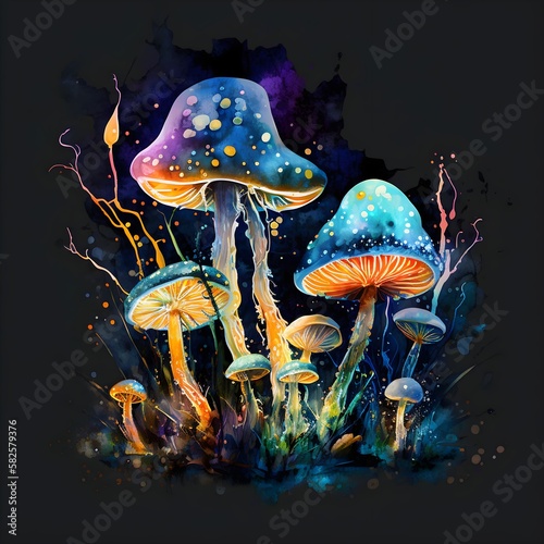 mushroom in the dark