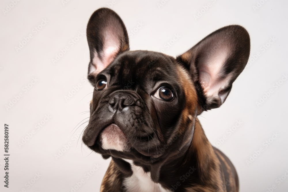 adorable young french bulldog. Generative AI