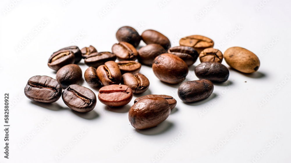 Isolated coffee beans with shallow depth of field Isolated coffee beans with shallow depth of field