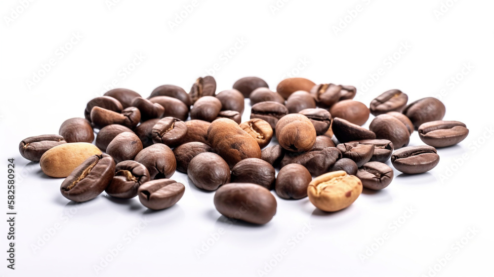Fresh coffee beans in a close-up macro shot Fresh coffee beans in a close-up macro shot