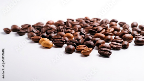 Delicious coffee beans in macro shot