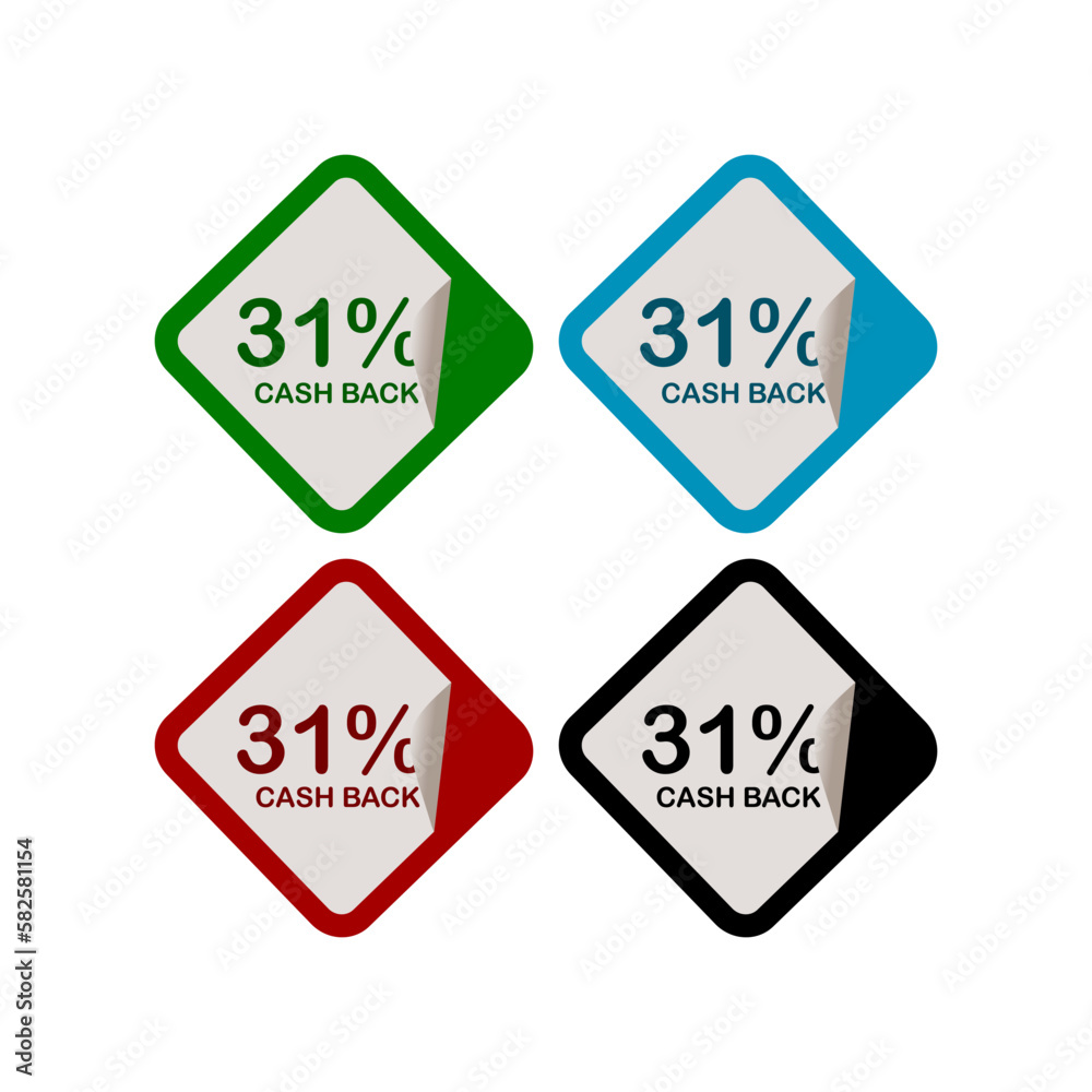 31% Cash Back, Campaign, Promotion , Product Label, Infographics Flat Icon, Peeling Sticker, Sign Isolated on White Background 31% Cash Back, Campaign, Promotion , Product Label, Infographics Flat Icon, Peeling Sticker, Sign Isolated on White Background