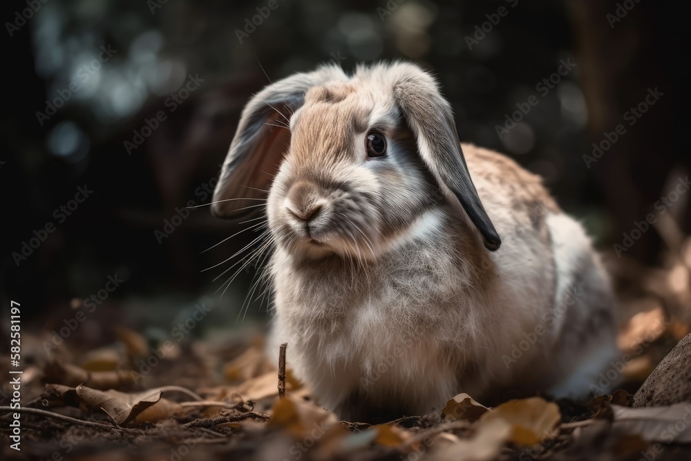 Holland Lops rabbit is adorable and sweet. Generative AI Holland Lops rabbit is adorable and sweet. Generative AI