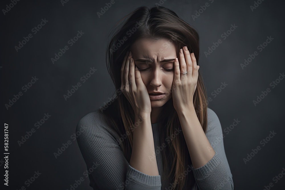 Portrait of a Woman Depressed and Anxious (Generative AI) Portrait of a Woman Depressed and Anxious (Generative AI)